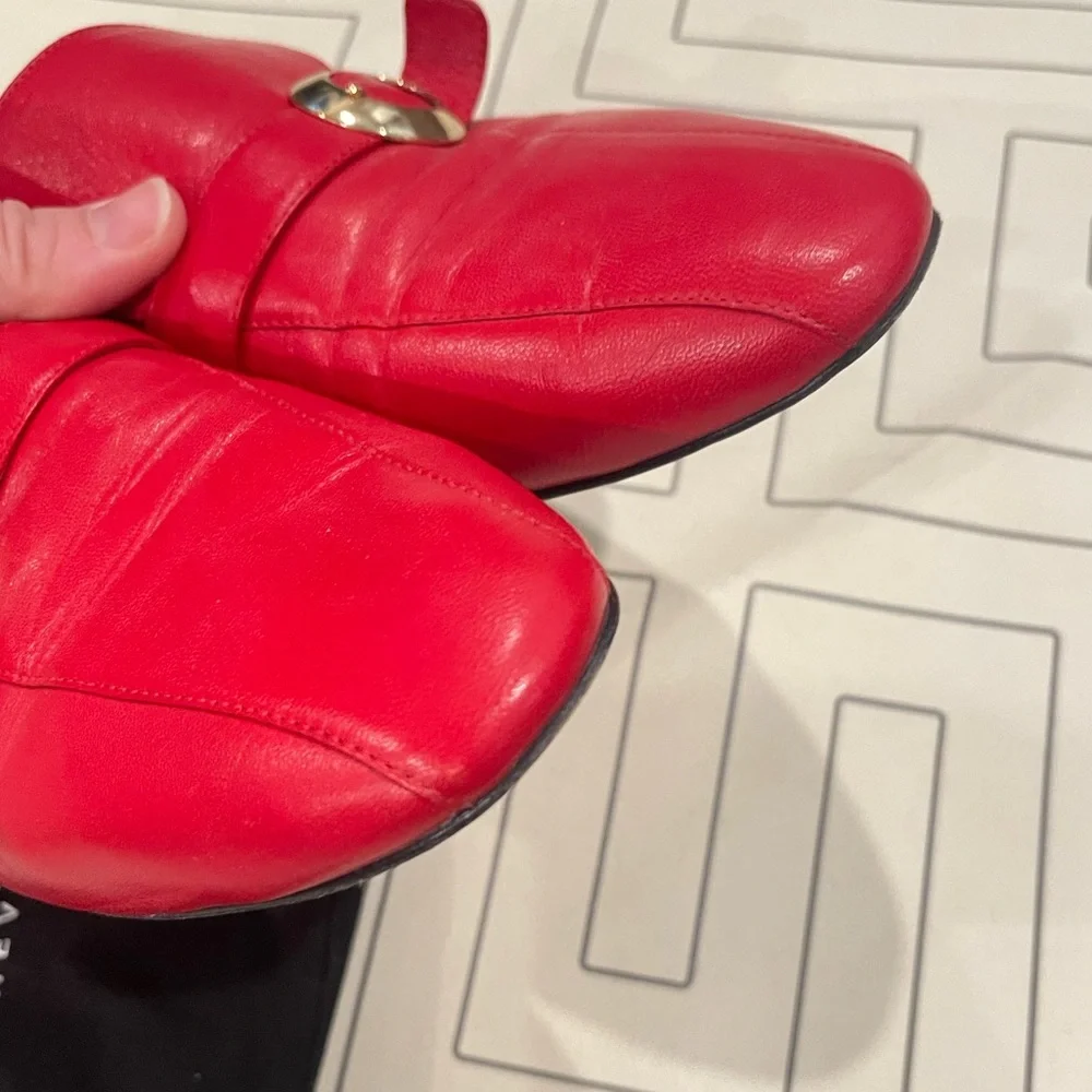 Daniella Shevel Red Leather Loafers - Picture 4 of 15